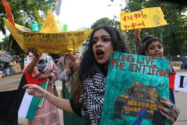 गाजा युद्धको विरोधमा भारतमा प्रदर्शन