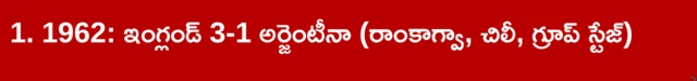 ఫుట్ బాల్, ఇంగ్లాండ్ , అర్జెంటీనా మ్యాచ్