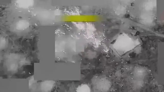 Une vidéo aérienne granuleuse diffusée par l'armée américaine était censée montrer les derniers instants de Manuki.