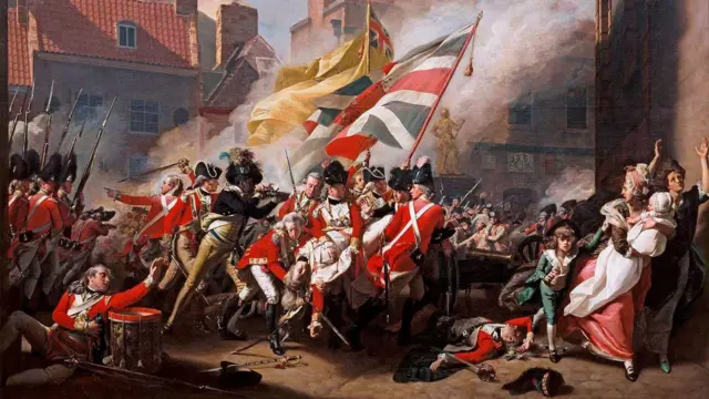 Картина "Смерть майора Пірсона" Джона Сінглтона Коплі (1783) зображує момент британської перемоги над французьким вторгненням на Джерсі