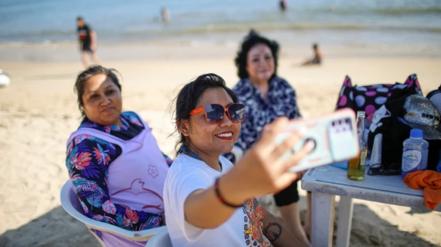 Tres turistas en Acapulco