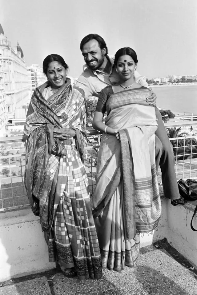 स्मिता पाटिल, श्याम बेनेगल और शबाना आज़मी, कान फ़िल्म फ़ेस्टिवल (1976) 