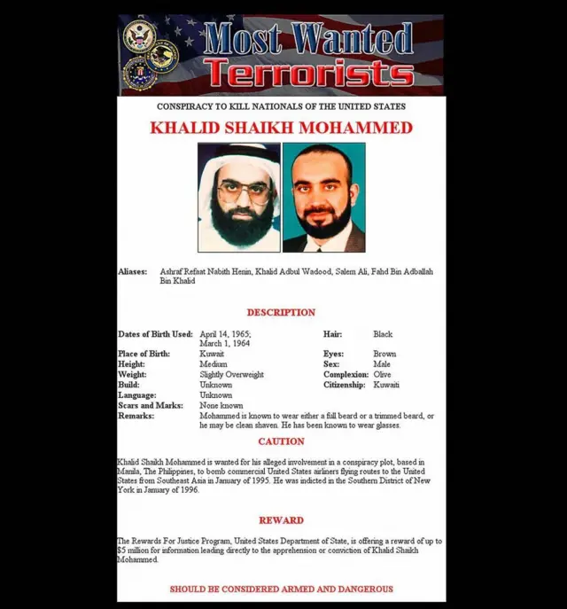 अक्तूबर 2001 में अमेरिका ने ख़ालिद मोहम्मद शेख़ को मोस्ट वॉन्टेड करार दिया था
