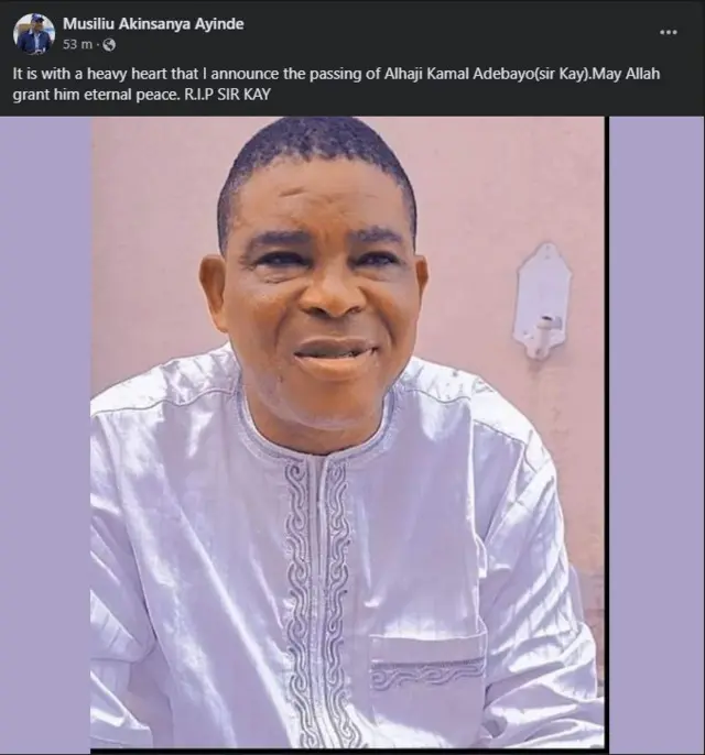 Aworan Kamal Adebayọ loju opo FB MC oluọmọ