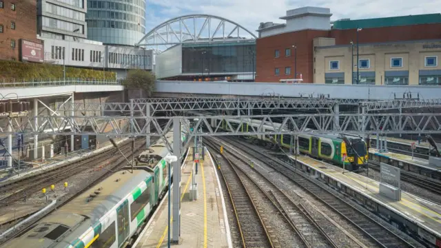 Overhead view of Birmingham New Street station.