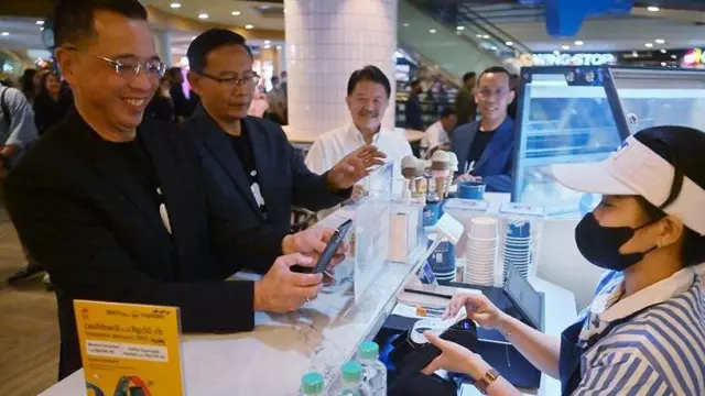 Foto ilustrasi transaksi digital. 