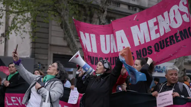 Una marcha de Ni una menos en Argentina