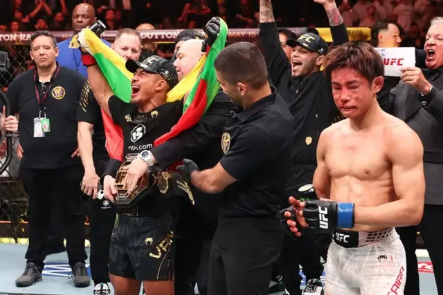 UFC 328 မှာ Flyweight ချန်ပီယံခါးပတ် ကာကွယ်ခဲ့မှုအပြီး မြင်ကွင်း 