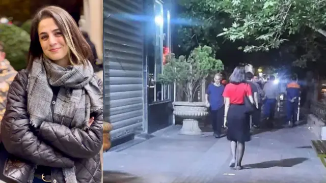 عکس از رویا حشمتی در حال قدم زدن با دامن و عکسی رو به دوربین