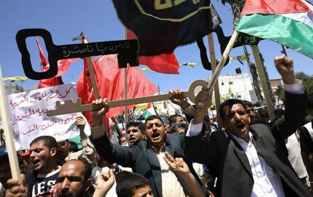 فلسطينيون يحيون الذكرى الـ 58 للنكبة في عام 2006