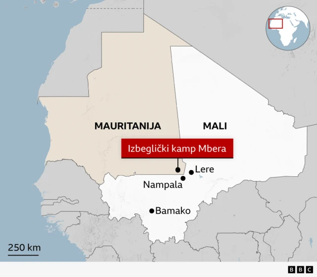 Mapa Malija i Mauritanije, gde je Mali 