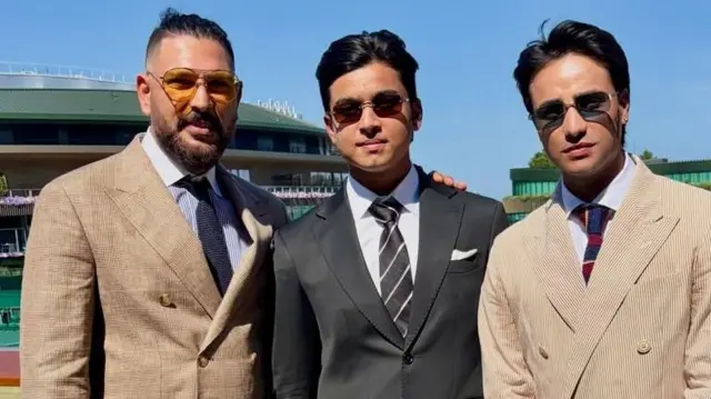 विंबलडन मेंस सिंगल्स फ़ाइनल देखने पहुंचे पूर्व क्रिकेटर युवराज सिंह, क्रिकेटर वैभव सूर्यवंशी और क्रिकेटर अभिषेक शर्मा