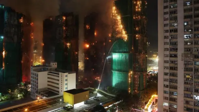 హాంకాంగ్, అగ్నిప్రమాదం, లెవల్ 5, అగ్నిమాపక సిబ్బంది, అపార్ట్‌మెంట్ కాంప్లెక్స్