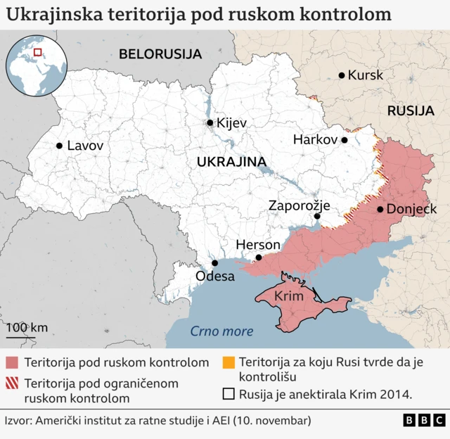mapa ukrajine u ratu, šta je sve rusija osvojila u ukrajini