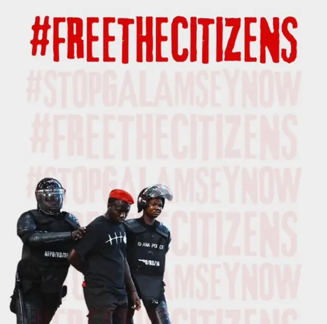 Artwork demanding release of protesters