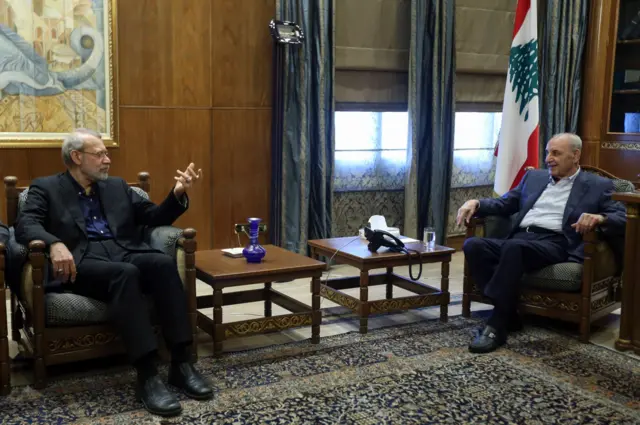علی لاریجانی با نبیه بری، رئیس مجلس لبنان، دیدار و گفتگو کرد