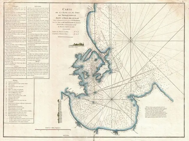 1775, Mannevillette Map of Trincomalee, Ceylon or Sri Lanka 
