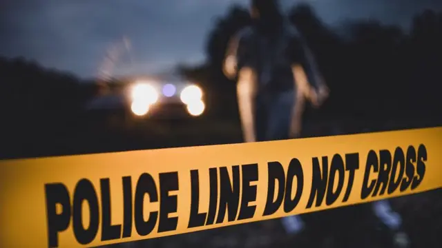 Foto ilustrasi. Garis polisi Jangan melintas.