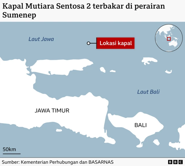 GRafis lokasi Kapal Mutiara Sentosa 2