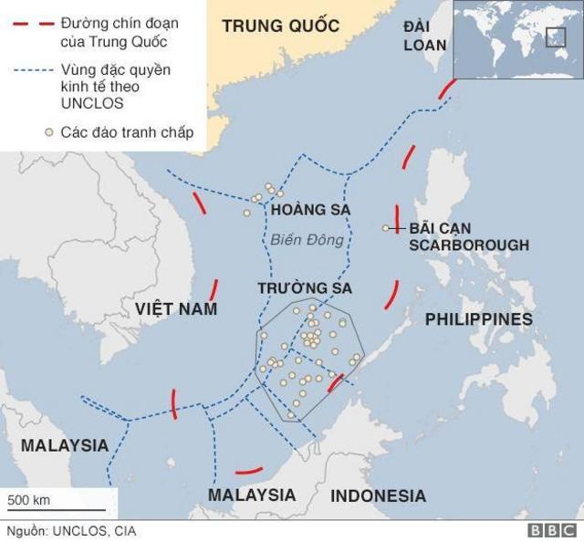 Đường chín đoạn được vẽ trong các bản đồ của Trung Quốc về Biển Đông nhằm thể hiện những yêu sách về lãnh thổ của Bắc Kinh, nhưng đã bị tòa trọng tài thường trực quốc tế tại The Hague bác bỏ năm 2016