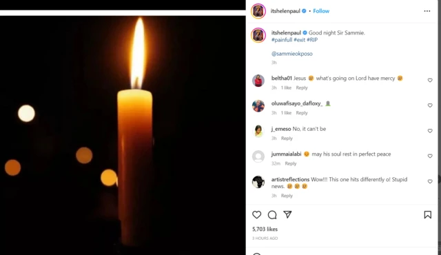Helen post candel wey dey burn for darkness