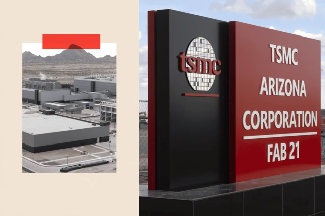 Imágenes del exterior de la fábrica de TSMC en Arizona. 