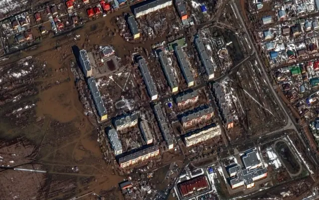 Затопление в Оренбургcкой области, снимок 3 апреля