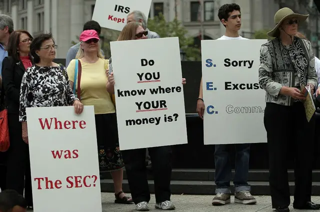 Gente protestando en Nueva York en 2009