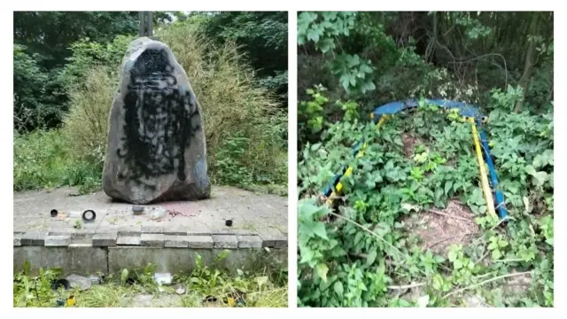 Пошкоджений меморіал поблизу села Ліски Люблінського воєводства