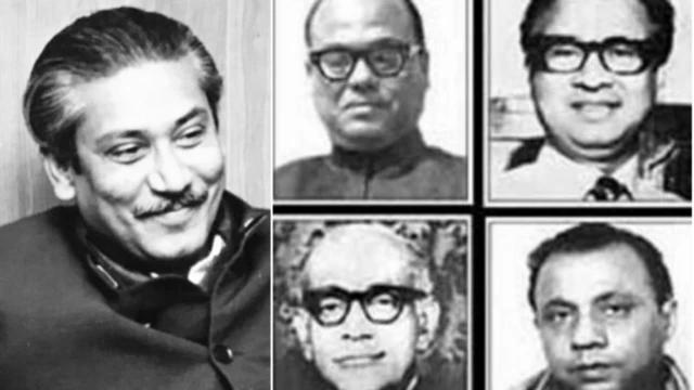 বাংলাদেশের প্রতিষ্ঠাতা রাষ্ট্রপতি শেখ মুজিবর রহমান ও জাতীয় চার নেতা