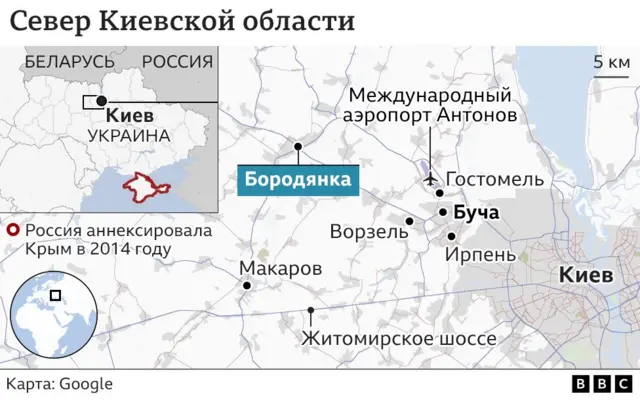 Карта севера Киевской области