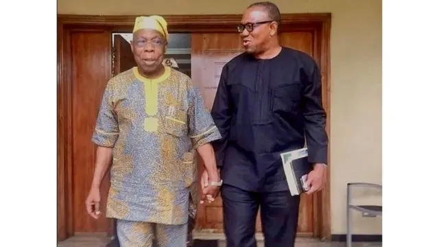Peter Obi wit former Nigerian leader, Olusegun Obasanjo