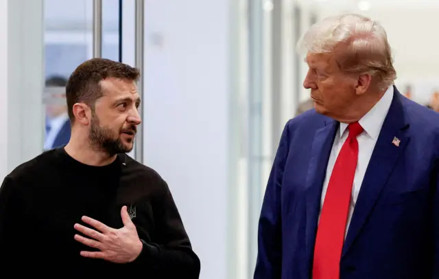 Trump e Zelensky em encontro nos EUA em setembro de 2024