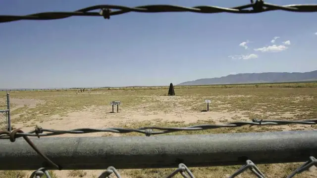 Тринити синови ўтказилган ернинг бугунги кўриниши. Ўшанда атмосферага яхшиям ўт кетмаган.