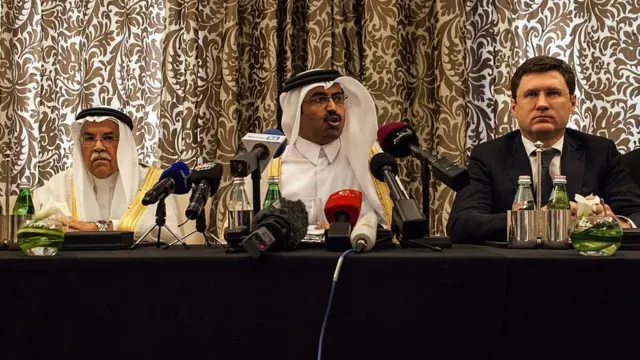 Министры нефти и энергетики Катара, Саудовской Аравии и России