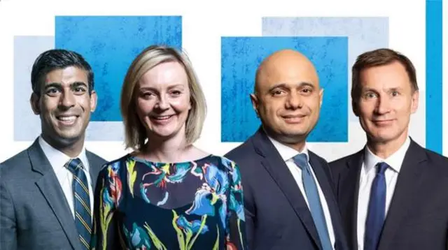 Rishi Sunak, Liz Truss, Sajid Javid và Jeremy Hunt được xem là các ứng viên sáng giá đua vào ghế thủ tướng Anh tới đây.