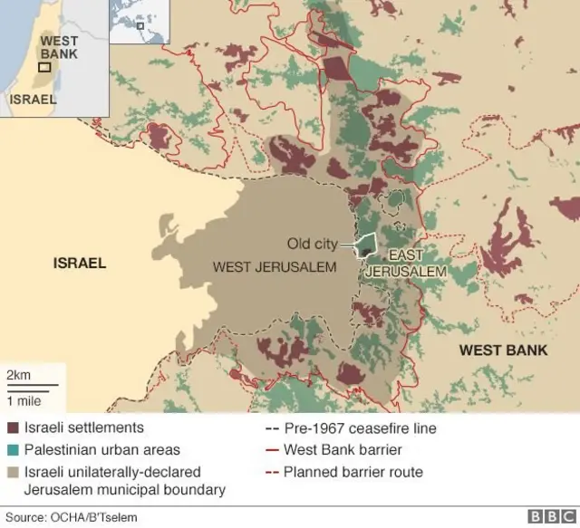 पूर्व जेरुसलेम हे ज्यू, इस्लाम आणि ख्रिचन धर्माची पवित्र स्थळं आहेत.