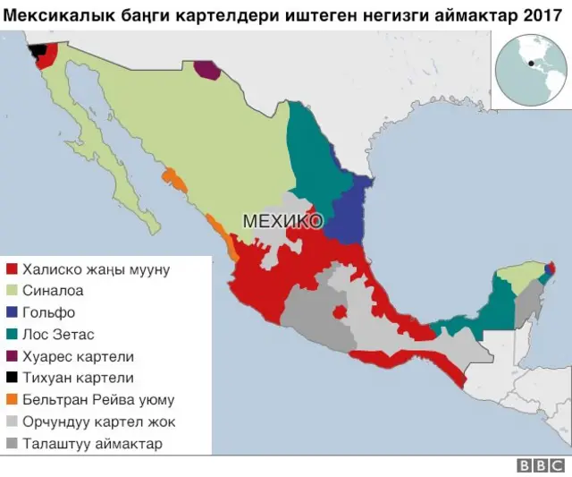 Баңгикартелдеринин аймактык бөлүнүшү