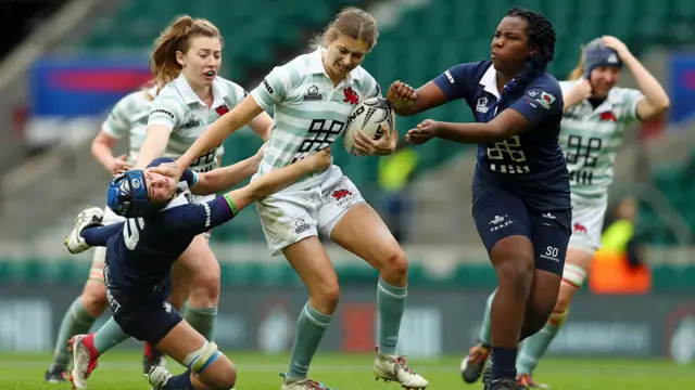 An Oxford University v Cambridge University women's rugby match