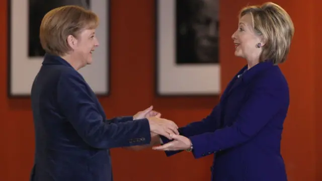 Angela Merkel e Hilary Clinton