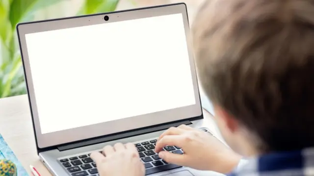 Niño viendo computador