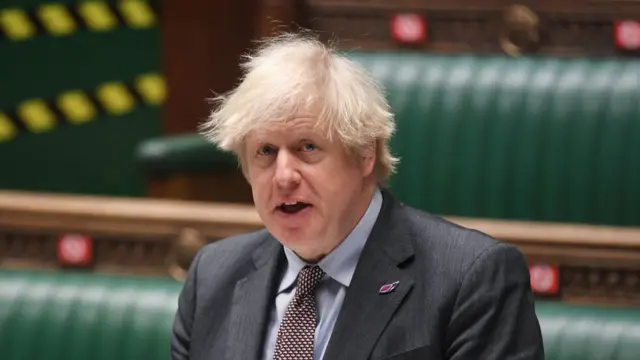 Prime Minister Boris Johnson during the Covid-19 update from the Prime Minister in the House of Commons, London. 27 January 2021.