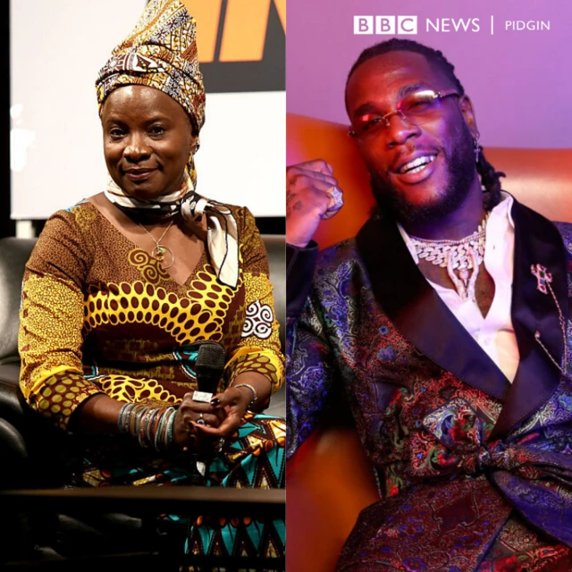 Anglique Kidjo for left and Burna Boy for right