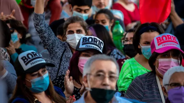 Simpatizantes de Boric.