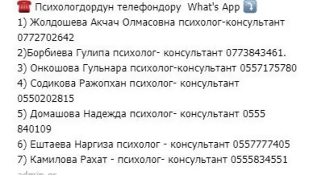 Оперативдүү штабдын "Телеграмм" каналындагы маалыматы