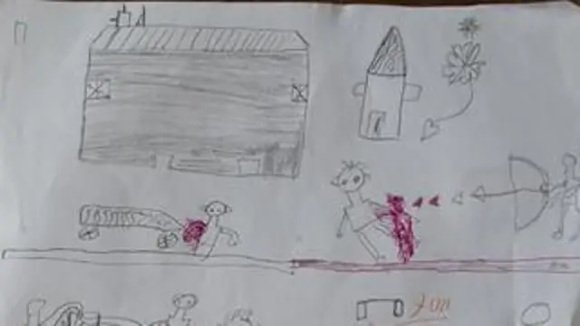 ሓደ ካብቶም ህጻናት ዝሰኣልዎም ስእልታት