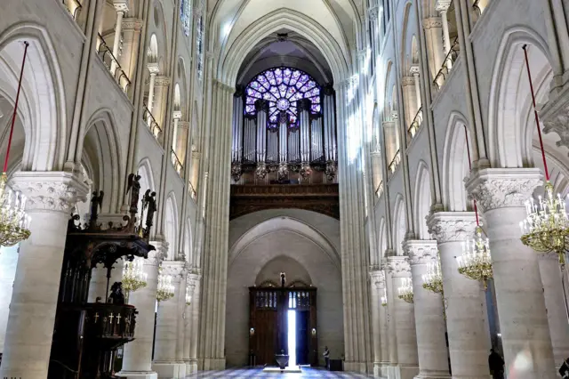 Interior da catedral365 futebolNotre-Dame renovado 