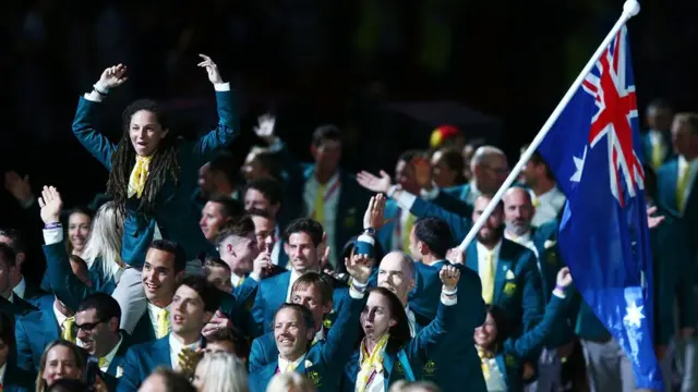 કૉમનવેલ્થ ગેમ્સના ઉદ્ઘાટન સમારંભમાં ઑસ્ટ્રેલિયન ટીમ