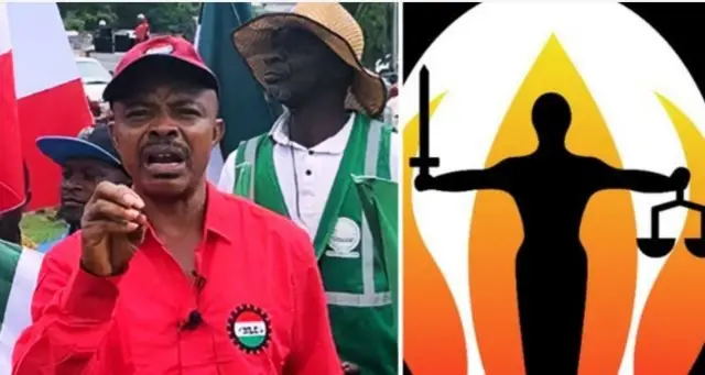 Aworan Joe Ajaero ati asia SERAP