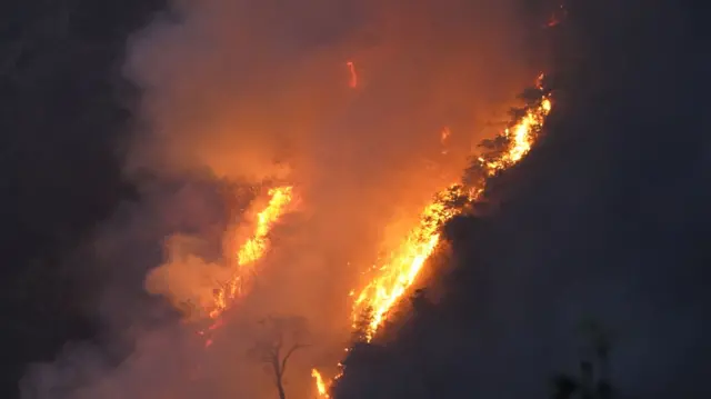 ताप्लेजुङको बिपुधाब क्षेत्रमा शुक्रबार राति लागेको डढेलो